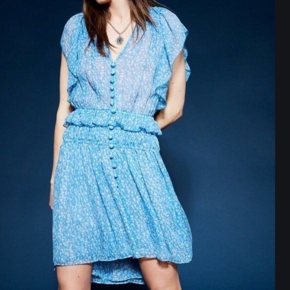 The Kooples Blue Lagoon Ruffle Dress - Picture 3 of 7